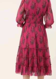 Print Chiffon Midifit Flared Dress