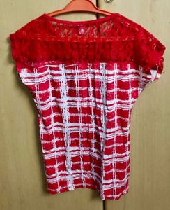 Red &amp; White Checkered Top
