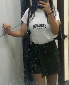 Rainbow Print Mock Neck Tee