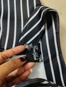 Striped High-Low Dress