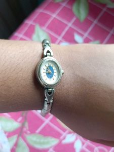 Vintage Silver Tone Bangle Watch