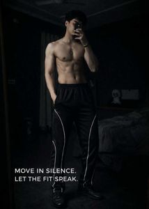 Men's Black & White Track Pants