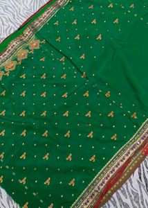 beautiful green colour saree