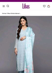 Elegant Blue Embroidered Kurta set