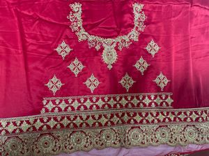 Light Weight Semi-stiched Red Lehenga