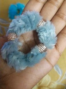 Colorful Fuzzy Scrunchies - Set of 7