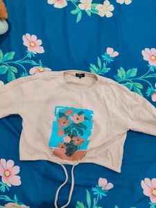 Oversized Crop Full Sleeve T Shirt