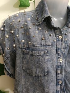 Denim Beaded Dress
