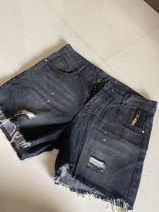Black Denim Shorts