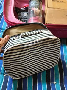 Striped Cosmetic/Makeup Bag