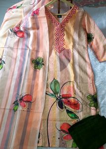 New Floral Print Kurta Set