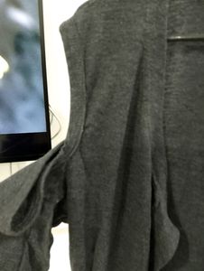 Full Length Shrug With Cut Sleeves