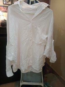 Oversized White Button-Down Shirt