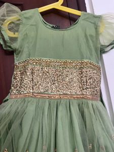 Green Embroidered Dress
