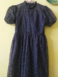 Navy Blue Lace Dress