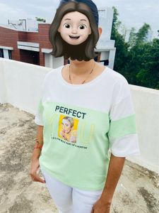 White Light Green Top