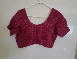 Beautiful rani pink cotton patterned Blouse