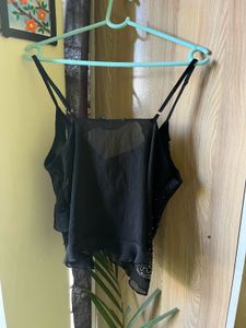 Black Embellished Cami Top