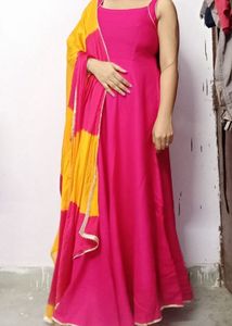 Red Anarkali Suit Set
