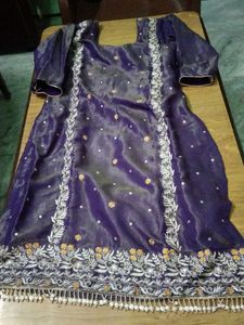 Embroidered salwar suit with dupatta
