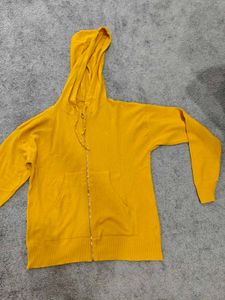 Mustard Yellow Zip-Up Hoodie