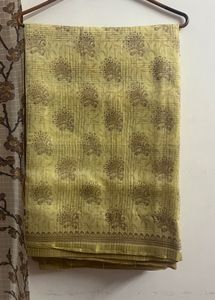 Cream Color Saree Without Blouse
