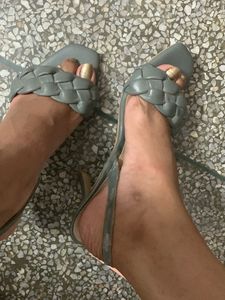 Sea Green Blocked Heels