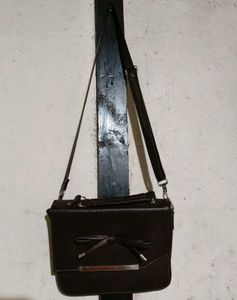 Brown Bow Accent Crossbody Bag 🤎