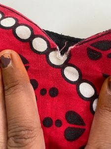 Patterned Kurti With Red &amp; Black