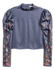 H&amp;M Satin Embroidered Blouse ♥️