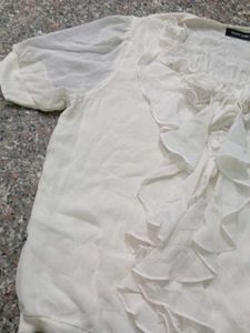 Elegant White Ruffle Top