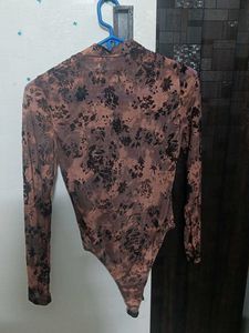 Floral Print Sheer Bodysuit