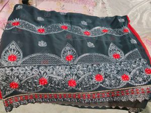 Elegant Embroidered Sari