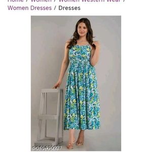 Aqua Floral Maxi Dress