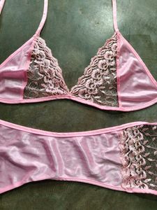 Pink Lace Lingerie Set