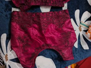 Magenta sharara with crop top