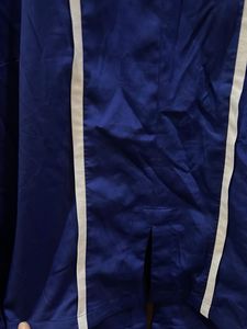 Blue Blouse with White Detail