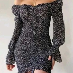 Smocked Long Sleeve Mini Dress