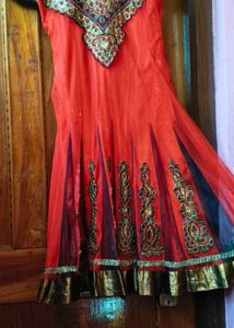 Red anarkali suit