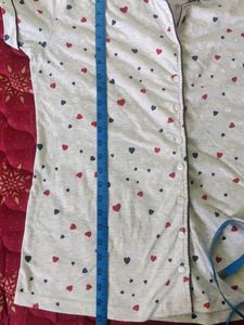 Heart Print Pajama Set night suit