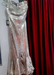 Gold😍Mermaid Sequence Evening Gown