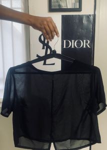 Black Sheer Top