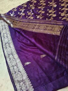 Pure Silk Banarasi Purple 💜 Saree 💗