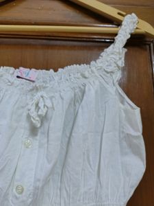 White Top With Cinched Waist