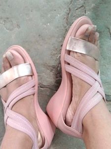 Forever Glam Pink Wedge Sandals