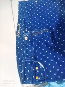 Polka Dot Denim Jeans