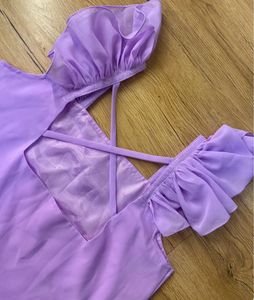 GEORGETTE LAVENDER RUFFLE KURTI💜💟