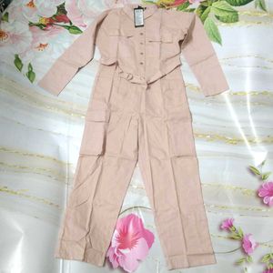 Belted Long Sleeve Jumpsuit