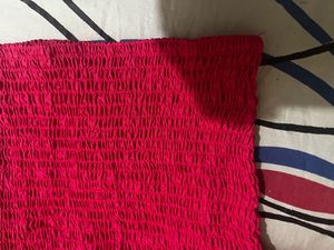 Hot Pink Puff Sleeve Crop Top