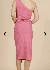 Pink One-Shoulder Bodycon Dress
